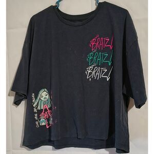 Bratz graphic cropped T-shirt black w acid wash Size XXXL Bratz 4 Life